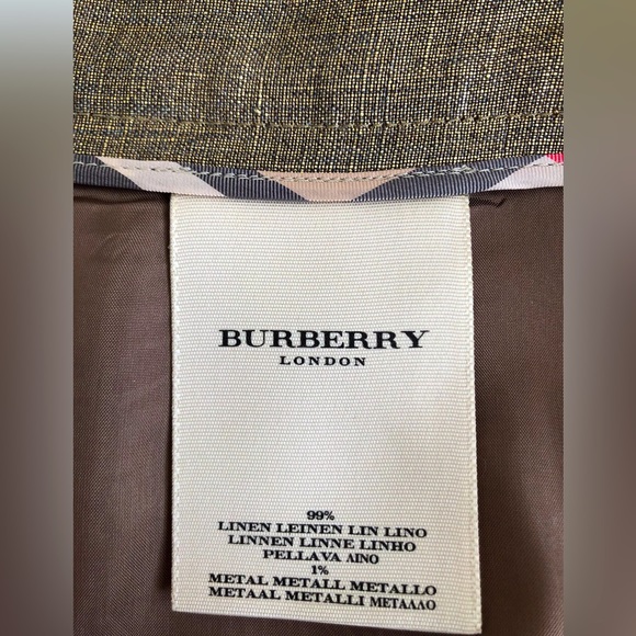 Burberry Box Pleat Metallic Linen Skirt US Size 6 - Picture 5 of 5